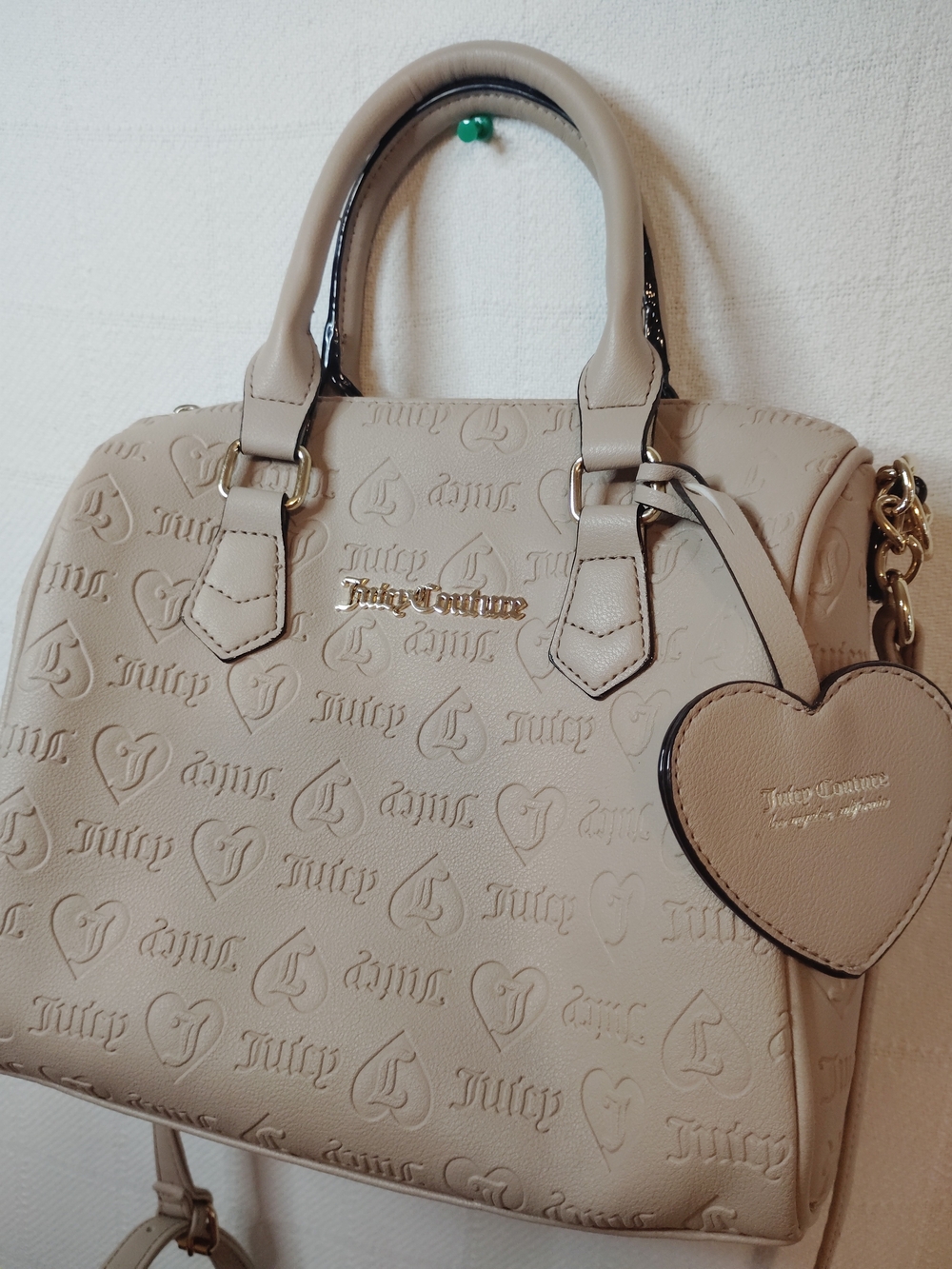 Juicy Couture Beige Embossed Satchel Handbag